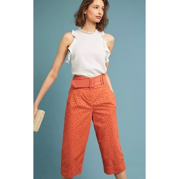 Where Mountains Meet Cropped Eyelet Trousers - Picture 1 of 12
